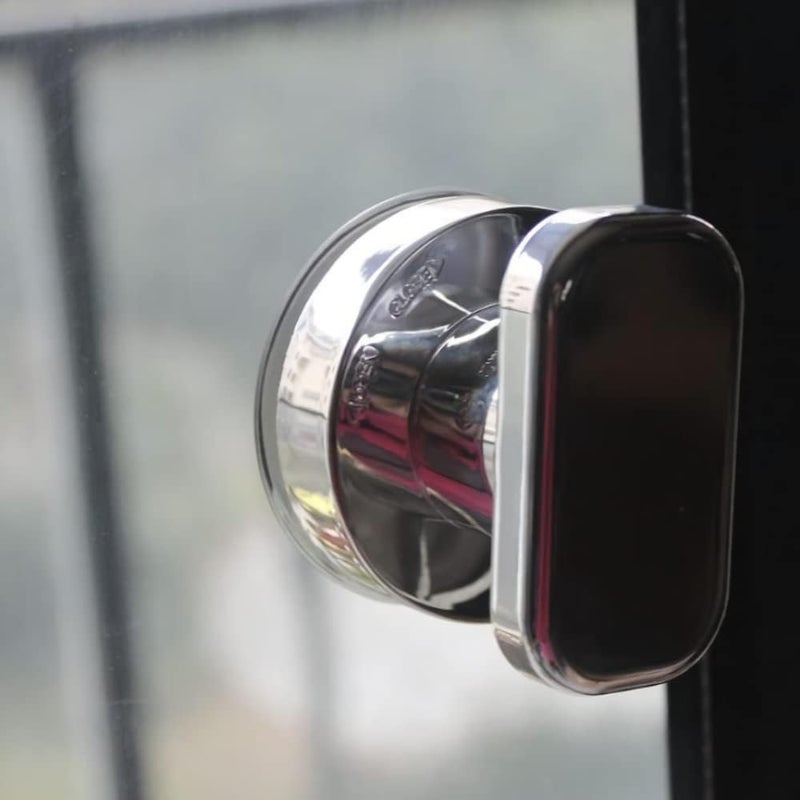 Renyqatt Small Handle for Glass Door and Window, Suction Cup Handles for Sliding Doors, Non-Marking Drawer Grab Bars Cabinet Pulls, Bathroom and Toilet Lid Handle (Silver) - Image 4